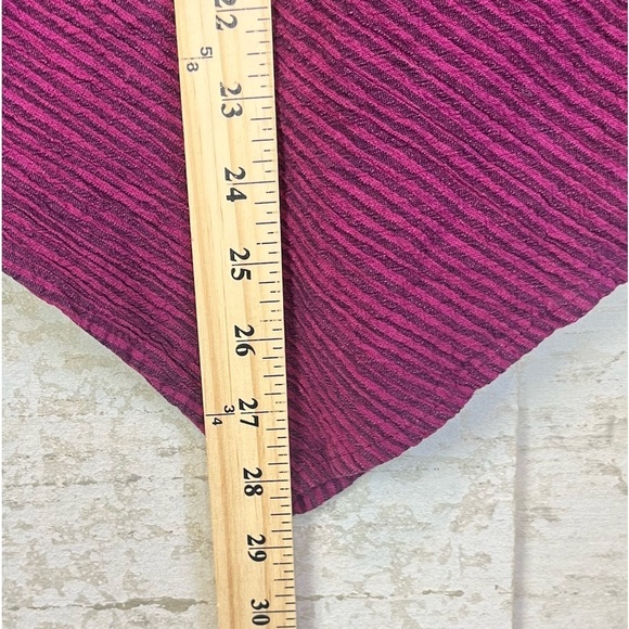 MILL VALLEY Hobo Linen Blend Shirt Asymmetrical Shark Bite Top Purple Striped - Picture 14 of 14